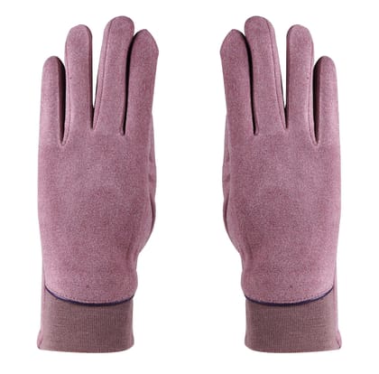 Plain Winter Gloves For Women - Purple