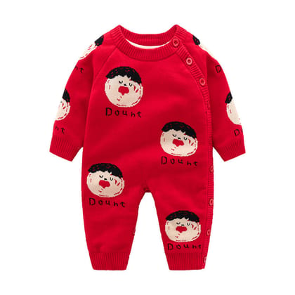 Newborn Baby Clothes Baby Crawling Clothes Thickening Out Baby Harness-Big red doughnut / 80cm