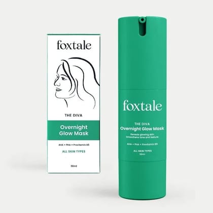 Foxtale The Diva Overnight Glow Mask For A Salon-Like Brightening Facial Overnight, 30 ml