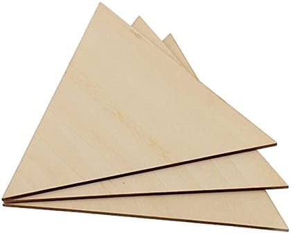 Whittlewud Pack of 3 Unfinished  Blank Equilateral Triangle Birch Plywood Pieces for DIY Arts & Crafts Available Mutiple Sizes & 3MM Thickness.-12INx3MM