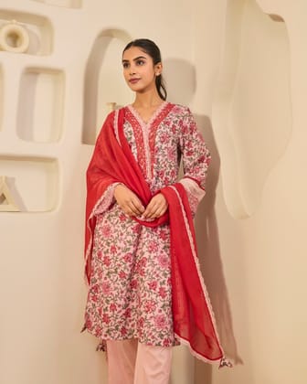 Rosewood Embroidered Kurta-XS / Rosewood
