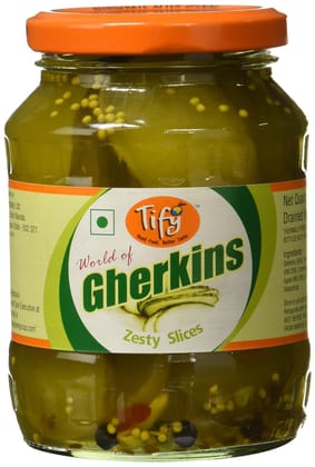 Tify Gherkins Zesty Slices, 350 gm