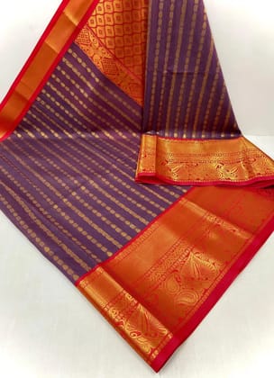 Elegant Chanderi Kuppadam Sarees with Gold Border