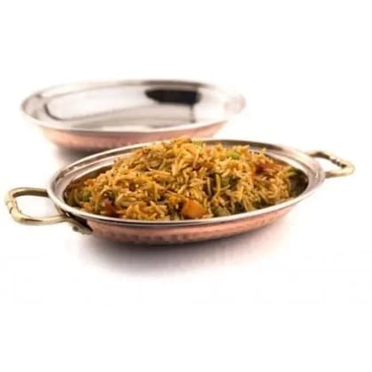 Rice Server Dish Copper Steel for Serving Rice and Grains-500 ml