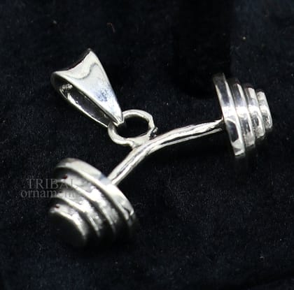 Exclusive design 925 sterling silver unique barbell dumbbell pendant, excellent design stylish unisex pendant jewelry from India ssp1728