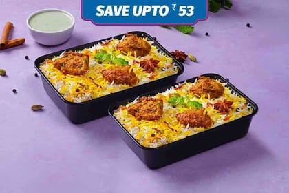 2 Mini Non Veg Biryani __ Lucknowi Mini Chicken Tikka Biryani,Lucknowi Mini Reshmi Chicken Biryani