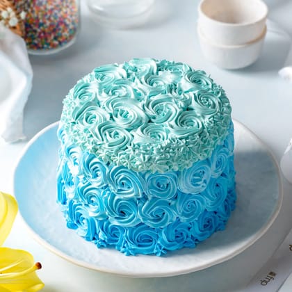 Blue Roses Designer Chocolate Cake 1 Kg Eggless