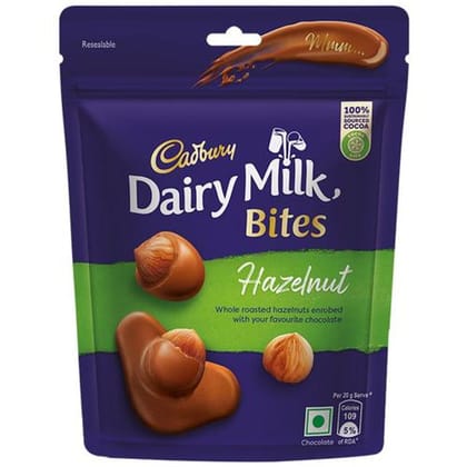 Cadbury Dairy Milk Dairy Milk Bites - Hazelnut, Roasted & Chocolate Coated, Rich & Luscious Dessert, 40 g