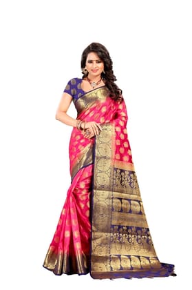 Narivastra Gulti Mor Pink Color Pure Banarasi Silk Saree