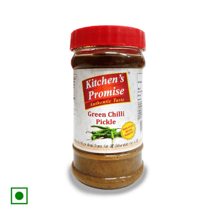 Kitchen's Promise Pickle Green Chilli, 300 gm Jar