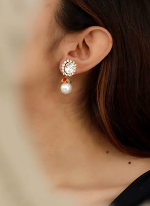 Zaroon Multicolored Stud Earrings-Multicolored