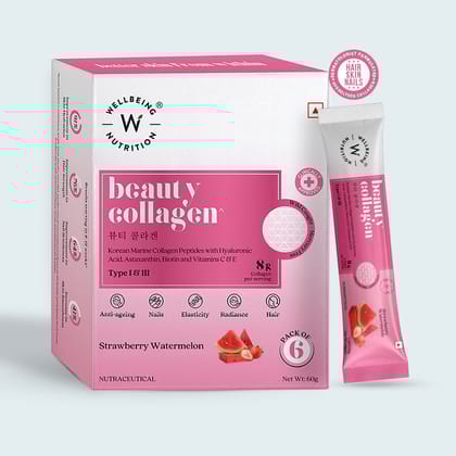 Beauty Collagen Strawberry Watermelon Flavor Sachets-Pack of 1