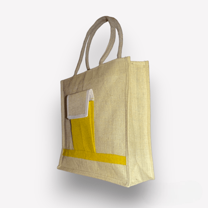 JUTE FRONT POCKET BAG