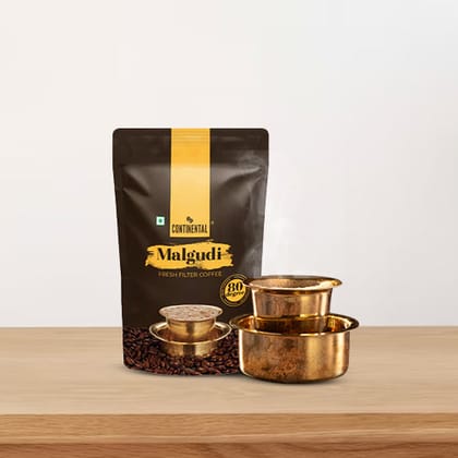Continental Malgudi - Pouch | 80% Coffee 20% Chicory | Roast & Ground Coffee Powder | Filter Coffee Powder-50g Pouch