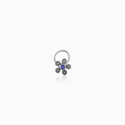 Oxidised Silver Blooming in Blue Nose Pin