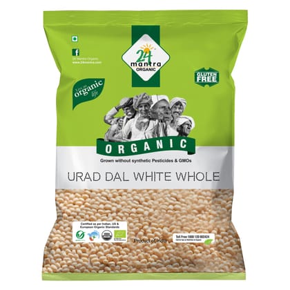 24 Mantra Organic Urad Dal White Whole 1.5KG