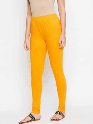 Women Pack Of 2 Solid Cotton Churidar-Length Leggings