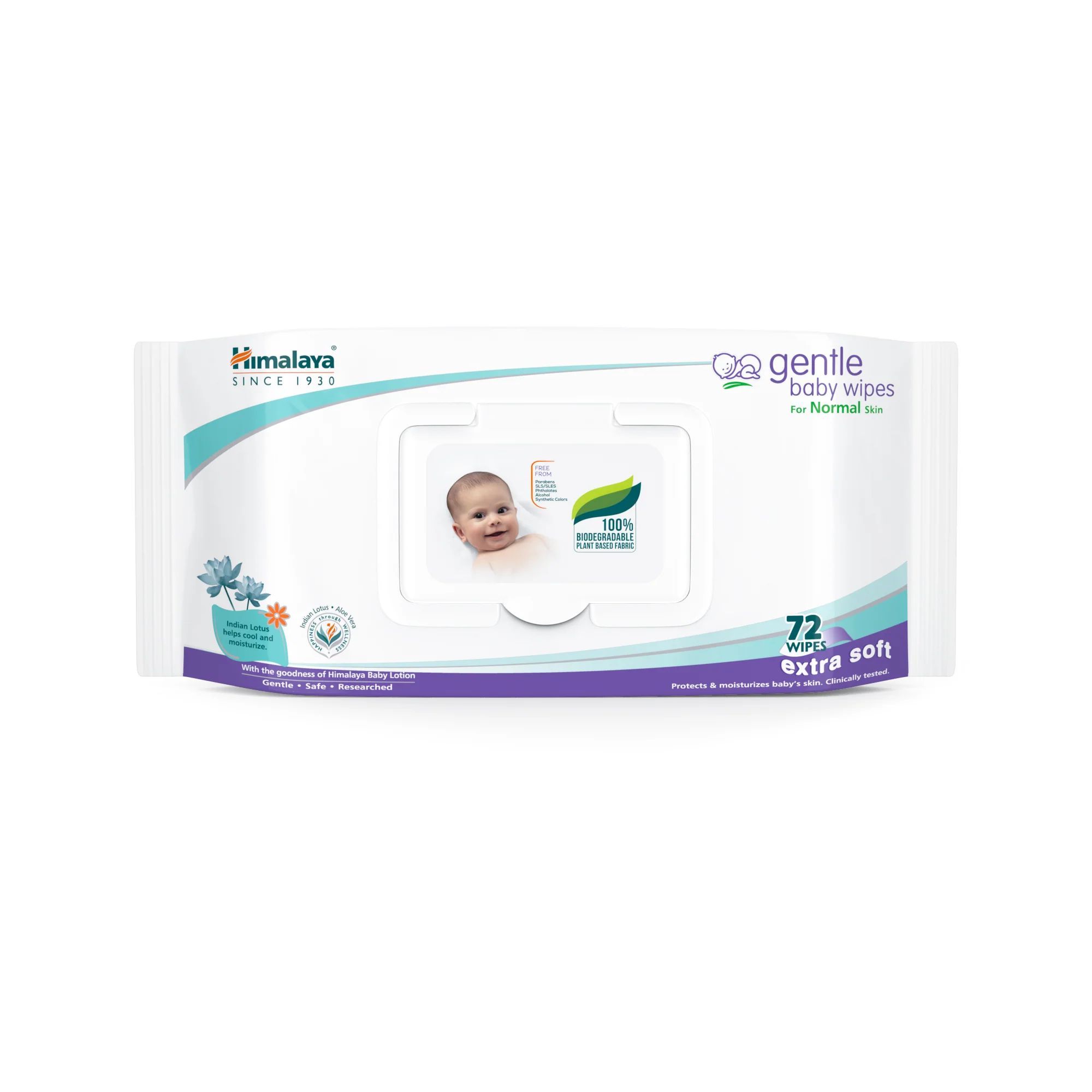 GENTLE BABY WIPES 72'S WITH LID INDIA 72 no.s