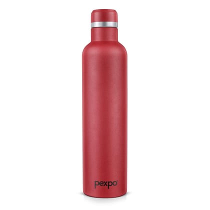 Pexpo Stainless Steel, ISI Certified ISI Certified Flask, 1000 ml, Crimson Red, Oreo | Portable & Keeps Beverages Hot/Cold for 24+ Hours