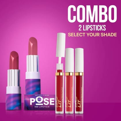 POSE HD Lipstick + Velvet Matte Liquid Lipstick Exclusive Combo