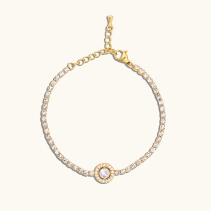 Solitaire Celebrity Tennis Bracelet - 18K Gold Plated