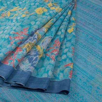 LINEN DESIGNER DIGITAL PRINT SAREE 11236