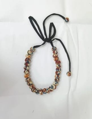 Multicolor Handcrafted Cloth Jewelry Neckpiece  Vibrant and Stylish
