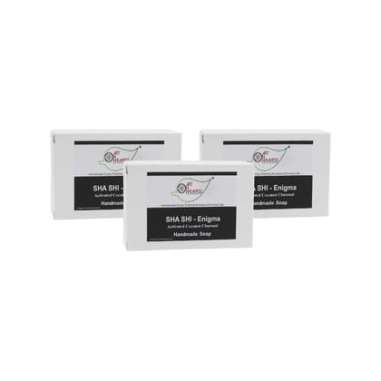 Artnweavess SHA SHI Activated Coconut Charcoal ENIGMA Handmade Soap NT, 100 gm - Pack of 3