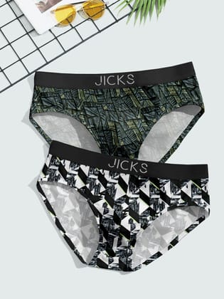 Jicks Men's Ultra-Comfort Nylon Underwear with Stretch & Anti-Bacterial Protection - Pack of 2-M