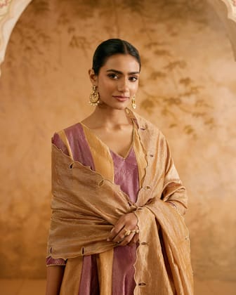 Amber Shimmer Dupatta-One Size / Gold