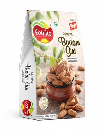 Eatriite California Badam Giri (Roasted & Salted Almond Kernel ), 200 gm