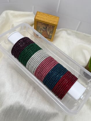 Luxurious Metal Bangles Set with Box 0048 (6 Colours)-2.4