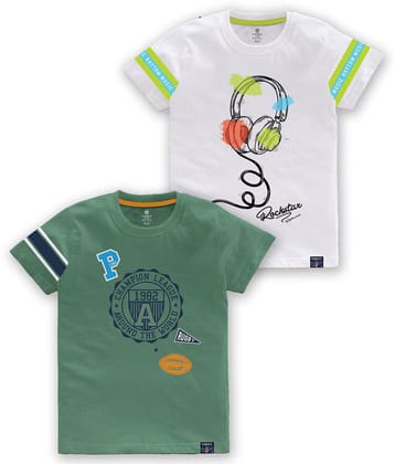 CODEZ - Multi Color Cotton Blend Boys T-Shirt ( Pack of 2 ) - None