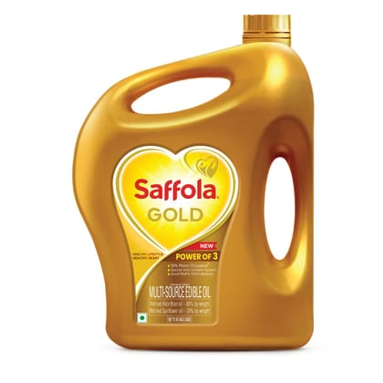 Saffola Gold Blended Edible Vegetable Oil, 5 L Can(Savers Retail)