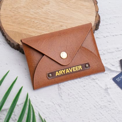 PERSONALISED CARDHOLDER - TAN-Tan