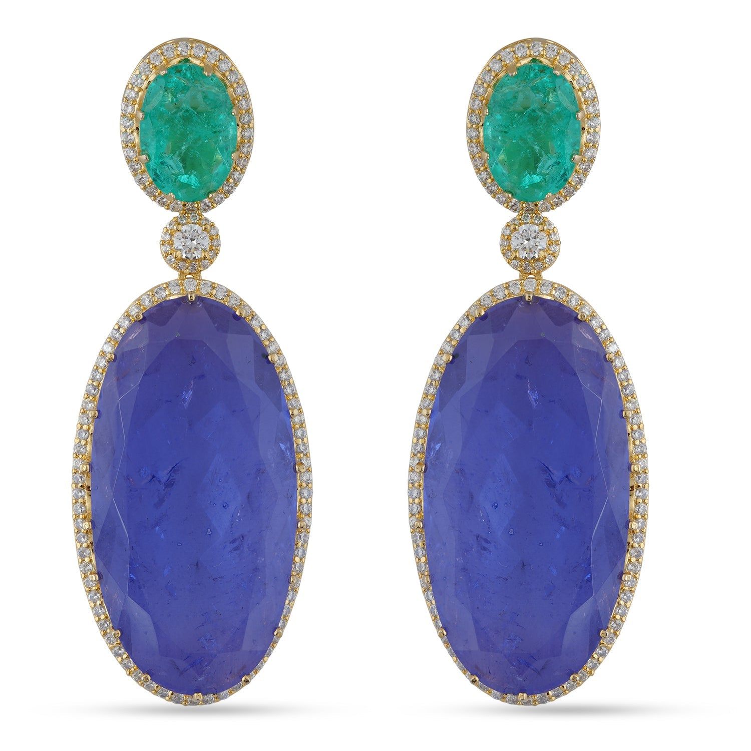 Badiyah - Green & Blue doublet stone Earrings