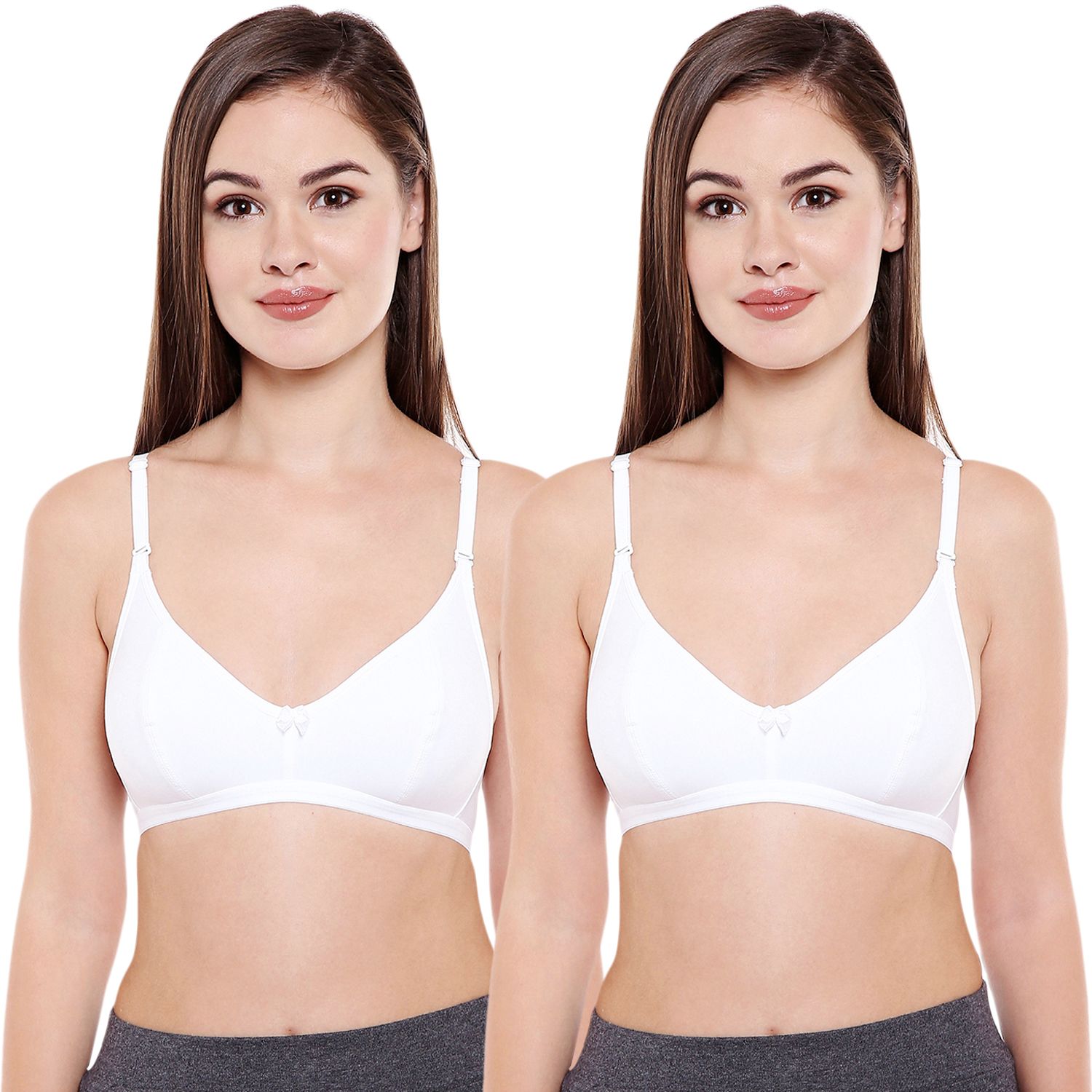 Bodycare Women Cotton Spandex Full Coverage Non Padded Regular Bra Pack - 2 E1575WW