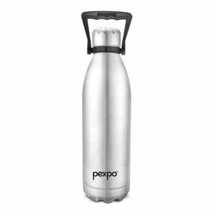 Pexpo Stainless Steel 24 Hrs Hot and Cold Vacuum Insulated Flask, 2 LTR, Silver, Pack of 1, Echo | Lightweight | BPA Free | Hiking | Trekking | Thermo Flask | Home | Kitchen