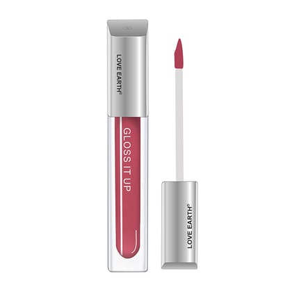 Love Earth Liquid Lip Gloss -Blow Up For Soft & Dewy Lips Enriched with Vitamin E & Almond Oil Lip Color For Glossy Look |Lightweight Non Sticky Lip shiner For Moisturizing Lips (Dark Pink) 3ml