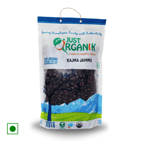 Just Organik Jammu Rajma, 100% Organic, 500 gm Pouch
