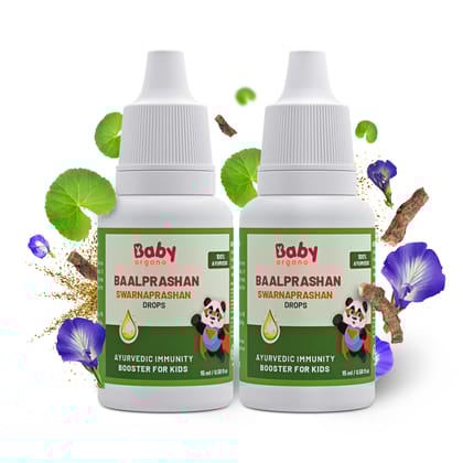 BabyOrgano BaalPrashan Swarnaprashan Ayurvedic Immunity Booster - 15ml Pack of 2