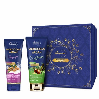 St.Botanica Lush Hair Kit | Moroccan Argan Shampoo 125ml + Conditioner 200ml Duo | Nourishes Hair