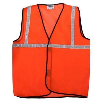 7438 Orange Safety Jacket For Having Protection Against Accidents Usually In Construction Areas