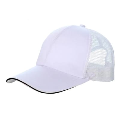 Outdoor Sun Hat Sun Protection Cap-White Black border / adjustable