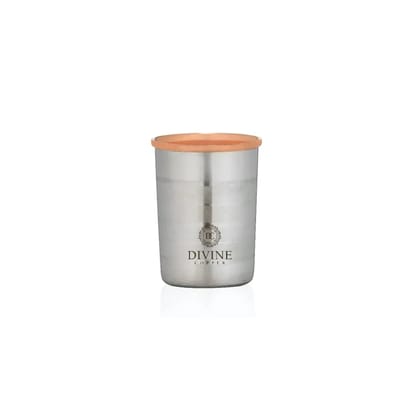 Divine Copper SS Copper Water Glass |  Copper & Stainless Steel | Set of 5 Pcs