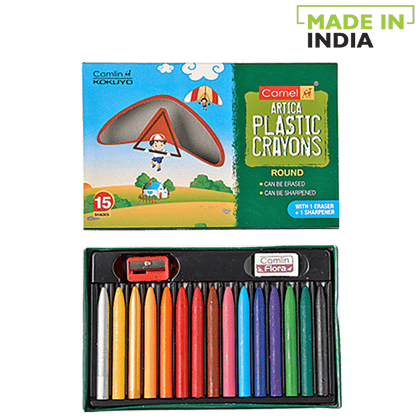 Camlin Plastic Crayons, 15 Shades, 1 Pc