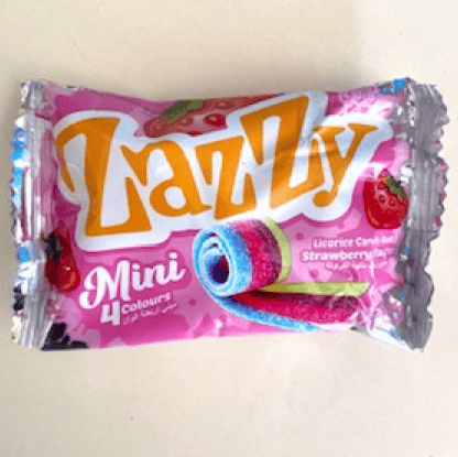 Zazzy Licorice Candy Roll Strawberry Flavour, 25 gm 