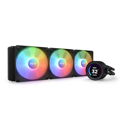 NZXT Kraken Elite 360 RGB 360mm CPU Liquid Cooler/AIO with LCD Display and RGB Fans - Black