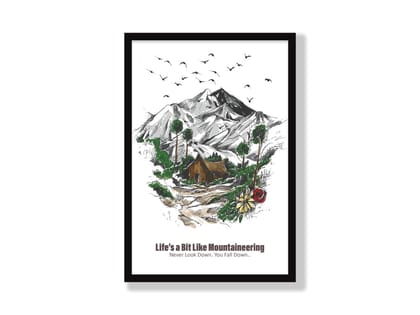Birds Flying Over Mountains Poster | Frame | Canvas-Poster / Small