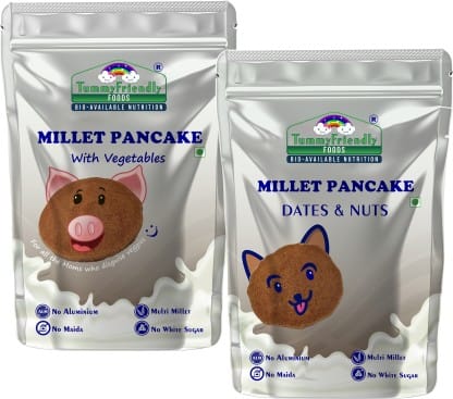 TummyFriendly Foods Millet Pancake Mix - Veggies, Dates, Nuts, Healthy Breakfast, 150 gm Each Cocoa Powder (Pack of 2)